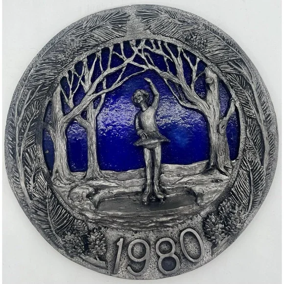 1980 Michael Ricker Christmas in New England Pewter Plaque Limited 2004/5000 - Picture 1 of 4